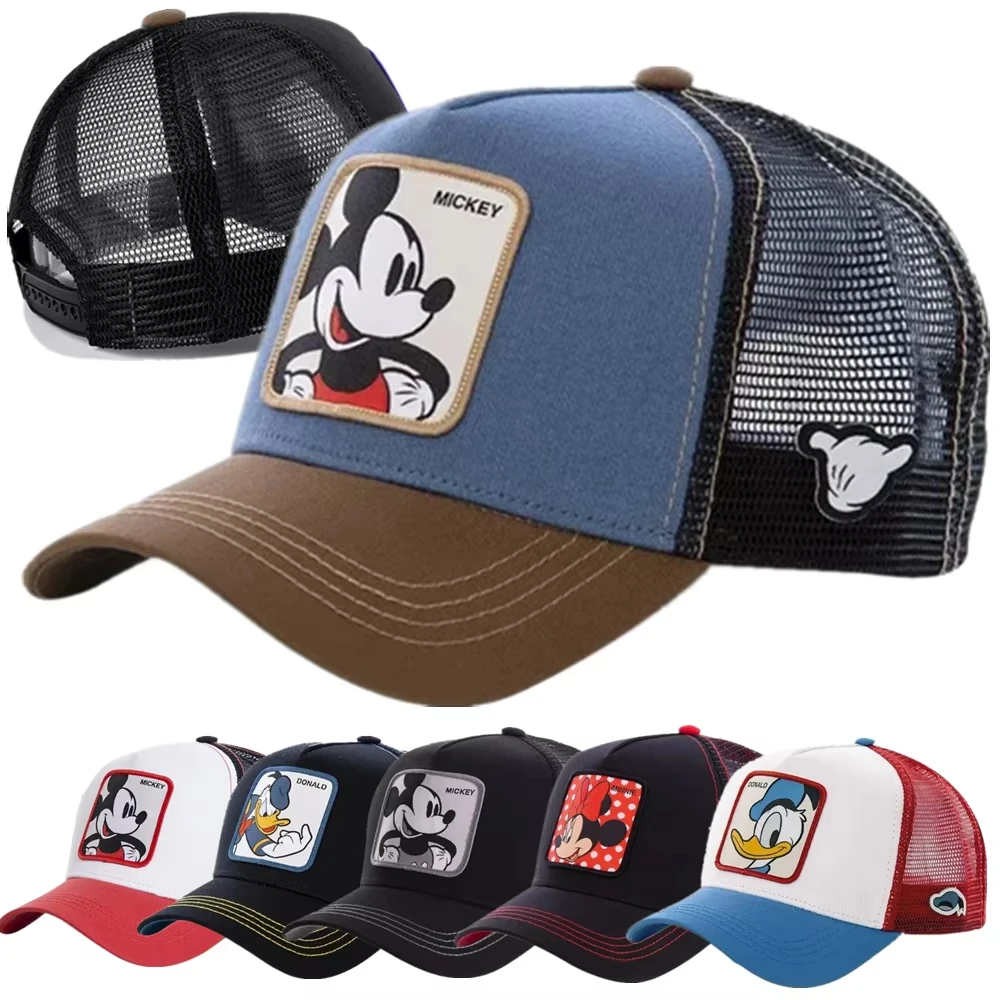 

High Quality Disney Styles Anime Cartoon Mickey Minnie Snapback Cotton Baseball Cap Men Women Hip Hop Hat Mesh Birthday Gifts