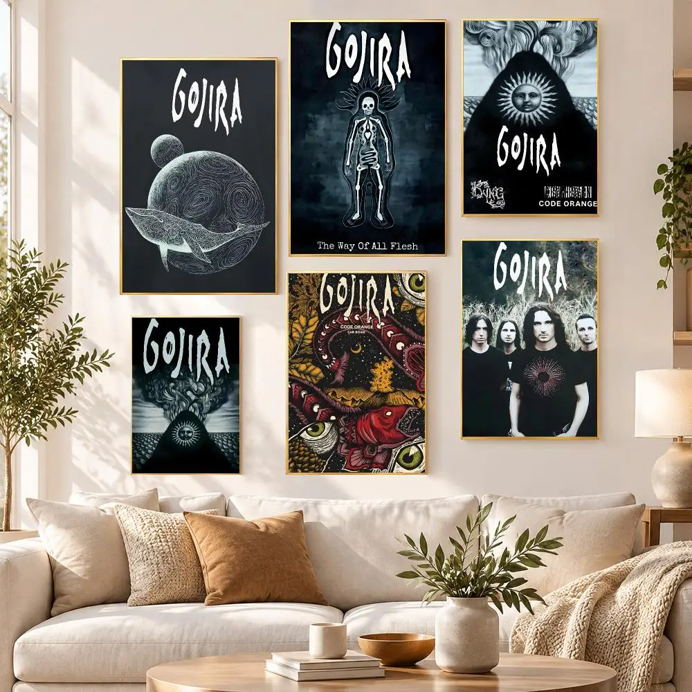 Music Artist Pop Alternative Gojira Poster HD Waterproof PP Self Adhesive Aesthetic Bedroom Dorm Gaming Room Home Decor Gift