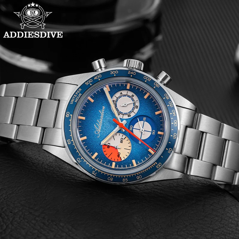 

ADDIESDIVE AD2551 Top Brand Chronograph Watch C3 Super Luminous 316L Stainless Steel 10Bar Waterproof 0S20 Movement montre homme