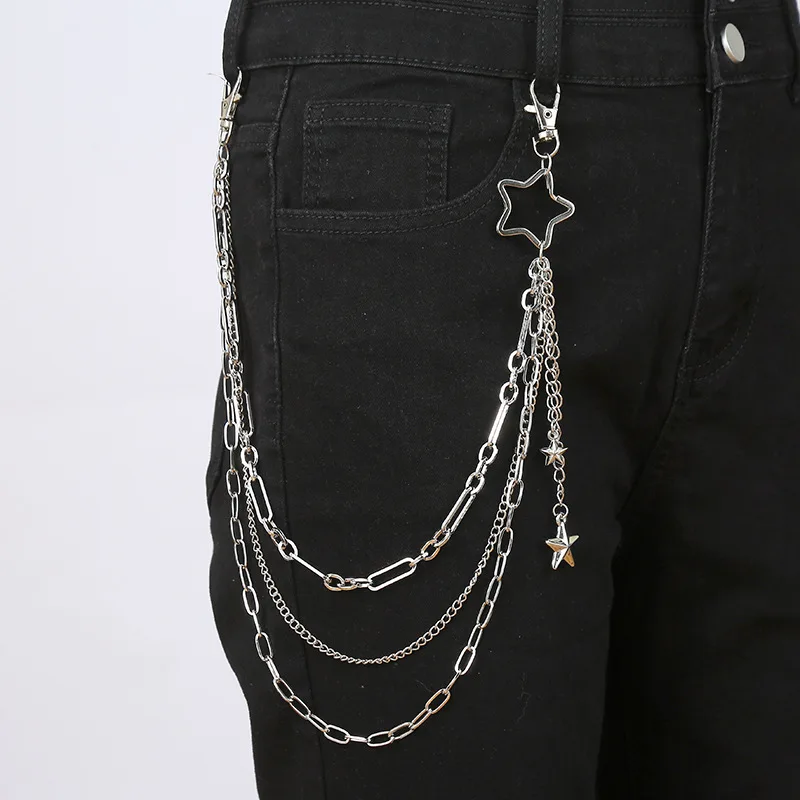 Цепочка для брюк в стиле панк. Модная подвеска-цепочка для джинсов в стиле хип-хоп для молодых мужчин и женщин.