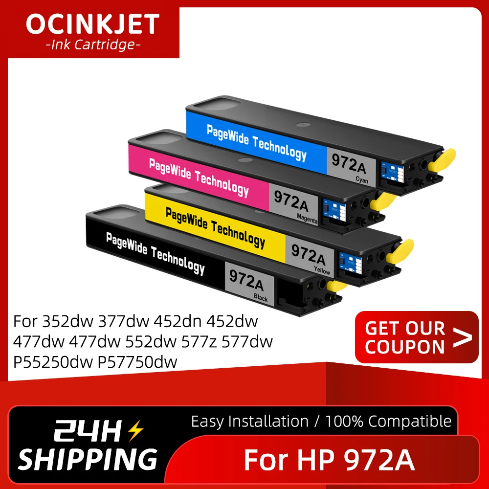 

For HP 972A 972a Full Ink Cartridge Compatible For HP 352dw 377dw 452dn 452dw 477dw 477dw 577dw 577z 552dw P55250dw P57750dw