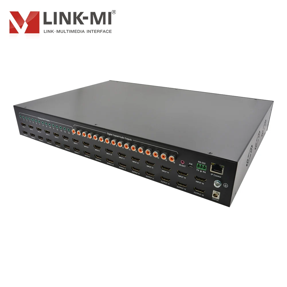 Conmutador de matriz de 18 Gbps 16x16 con soporte de matriz AV de audio SPDIF 4K2K 60 Hz YUV 4:4:4