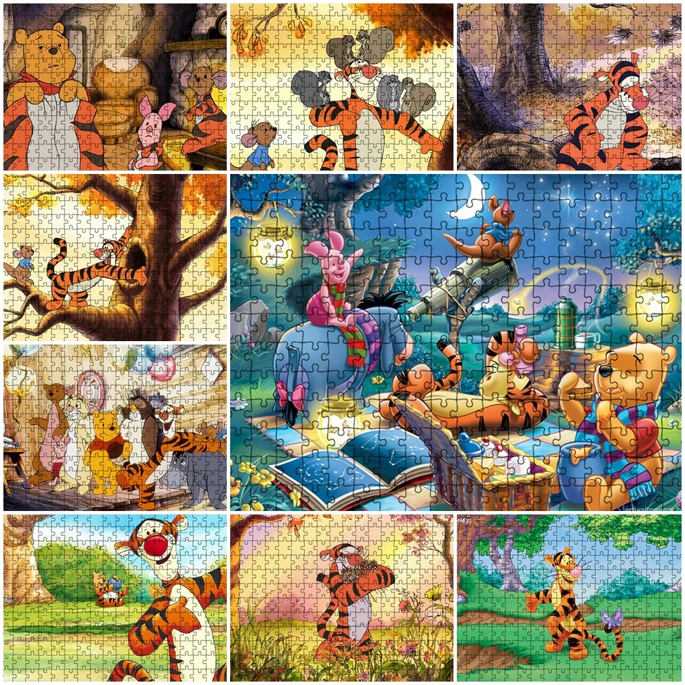 

Puzzles for Adults 1000 Pieces Paper Winnie The Pooh Jigsaw Puzzles Educational Intellectual Decompressing Diy Game Toys Gifts