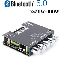 ZK-MT21 Digital Power Amplifier Board 2x50W+100W 2.1 Channel Subwoofer AUX 12V 24V Audio Stereo Bluetooth 5.0 Bass Amplifier