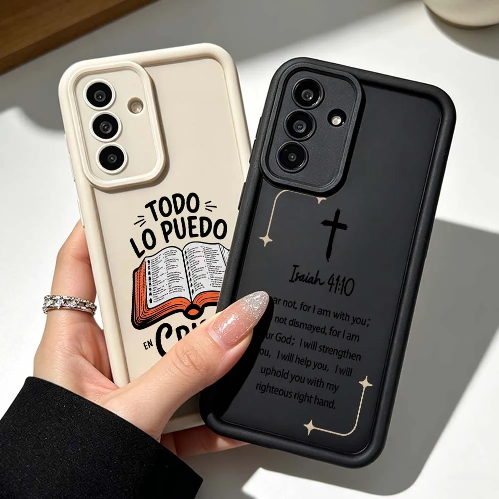 Christian Bible Book Pattern For Samsung Galaxy A71 A57 A56 A55 A54 A53 A52s A51 A40 A17 A16 A06 Eye Ladder Phone Case Cover