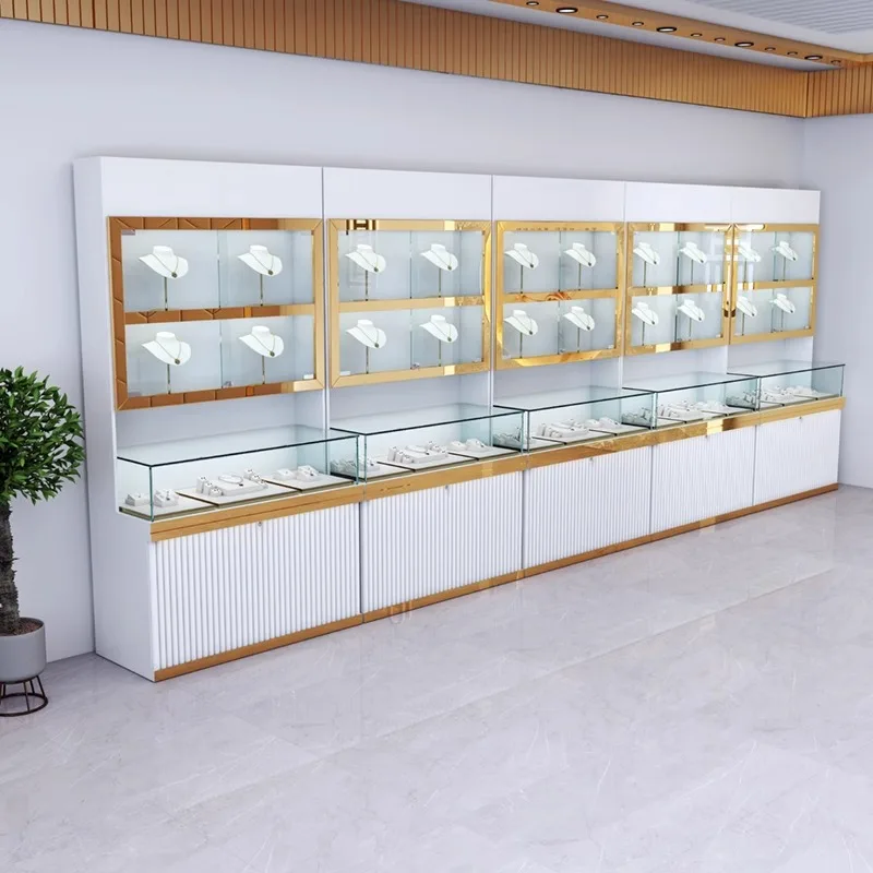 custom.Custom Design Glass Counter Showcase Jewelry Jade Silver Watch Display Elegant Stand Store Display