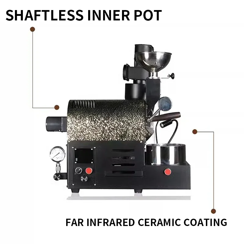 ماكينة تحميص القهوة R200 المنزلية التجارية أسود أبيض شبه الهواء الساخن 50-300 جرام ماكينة تحميص حبوب البن