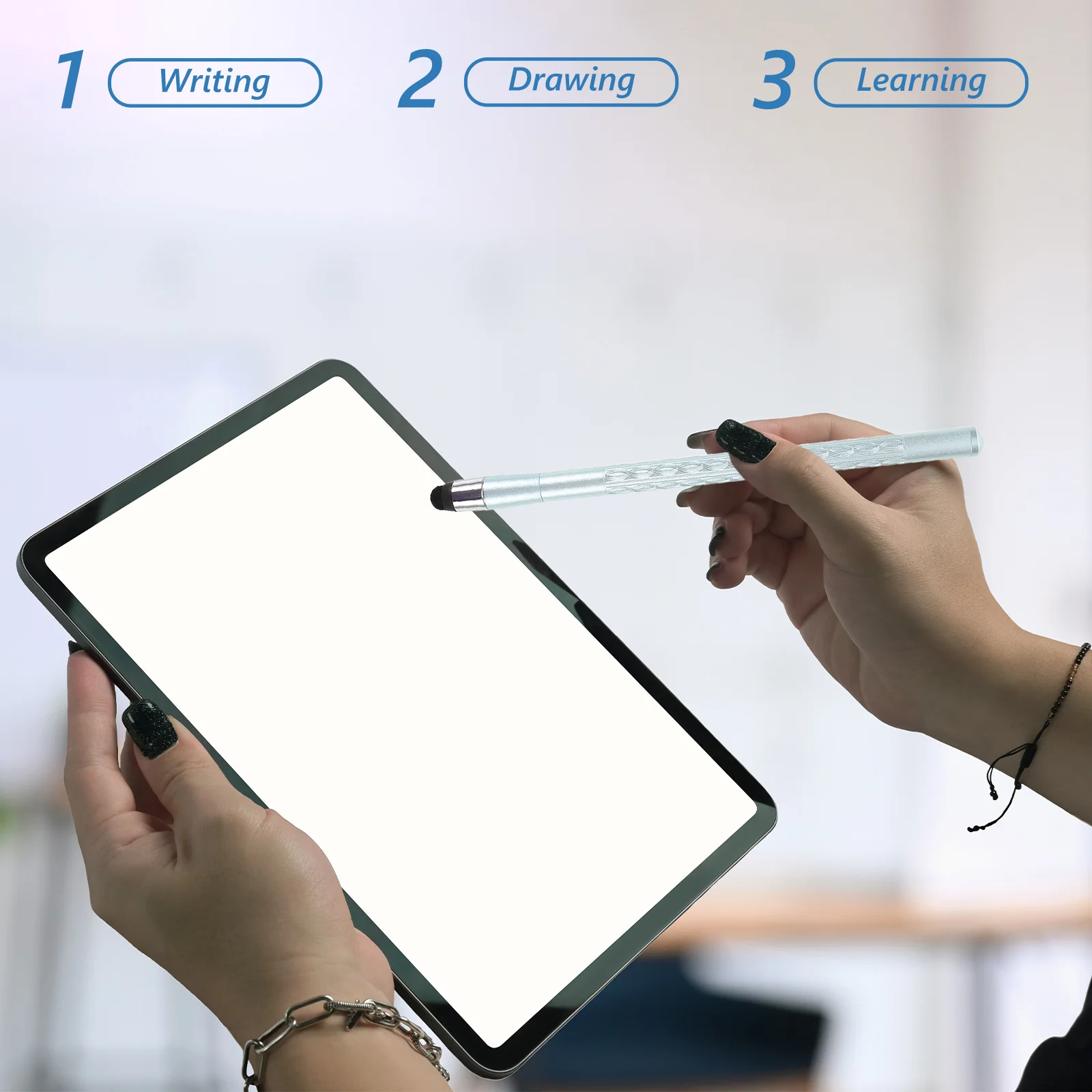 Capacitive Stylus Pen Retractable High Sensitivity For Writing Drawing Note-Taking On Tablet Phone Touchscreen Universal