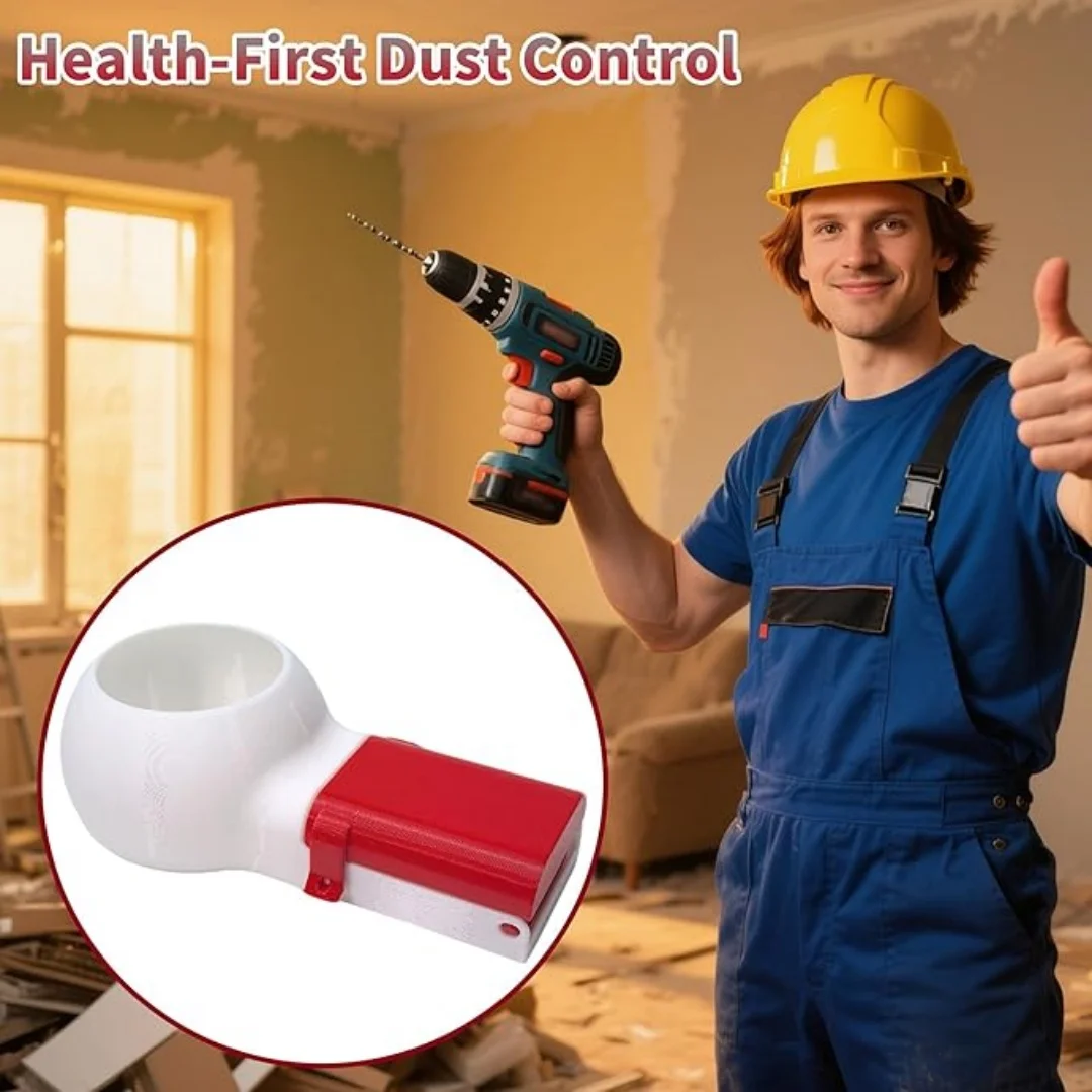 Drill Dust Collector Box 3D Printed Drill Dust Collection Multipurpose Catcher Bowl Mess-Free Wall Drilling Compatible