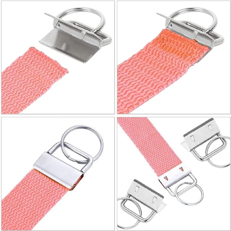 30 Pack 32Mm Metal Color Tail Clip Set 5 Color Metal Ribbon Hanging Clip With Key Ring DIY Tools.