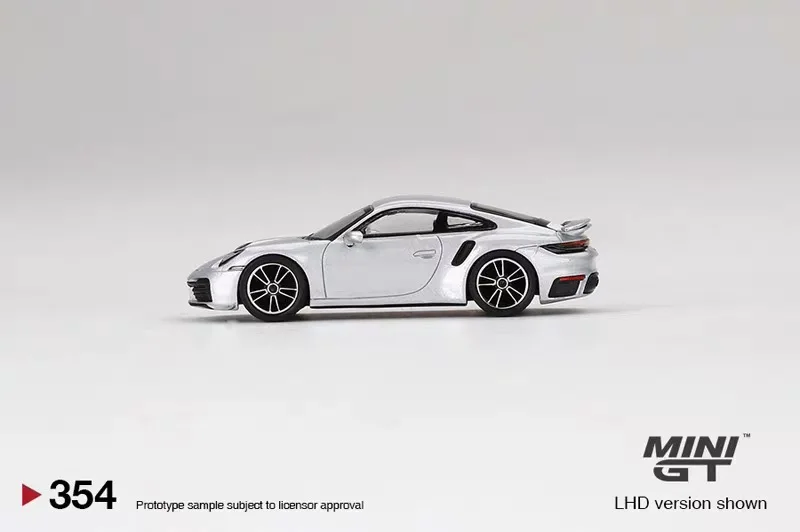 TSM MINI GT 1:64 #354 911 Turbo S GT Silver Metallic Die-cast alloy car model collection display  gifts