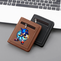 New Sonics Pu Leather Wallets Shadow Anime Card Bags Women Men Short Multi Slot Coin Purses Fashion Folding Wallet Birthday Gift