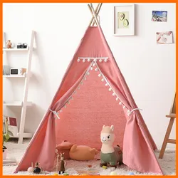 Kids Tent Teepee Tent For Children Portable Tipi Infantil House For Girl Cabana Boy Tents Decoration Carpet LED Lights