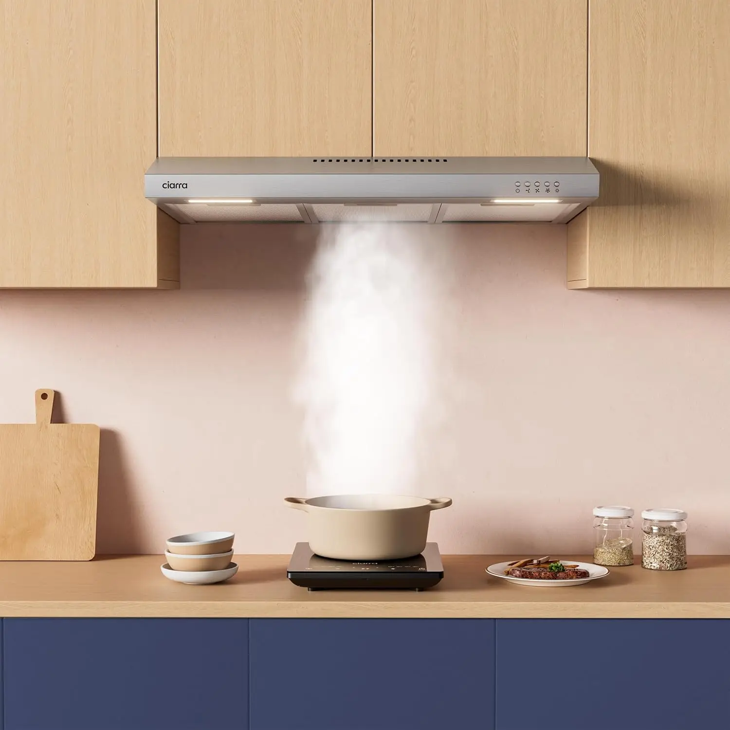 Exaustor sem dutos de 30 polegadas sob a ventilação do capô do armário para cozinha canalizado e conversível sem dutos CAS75918A