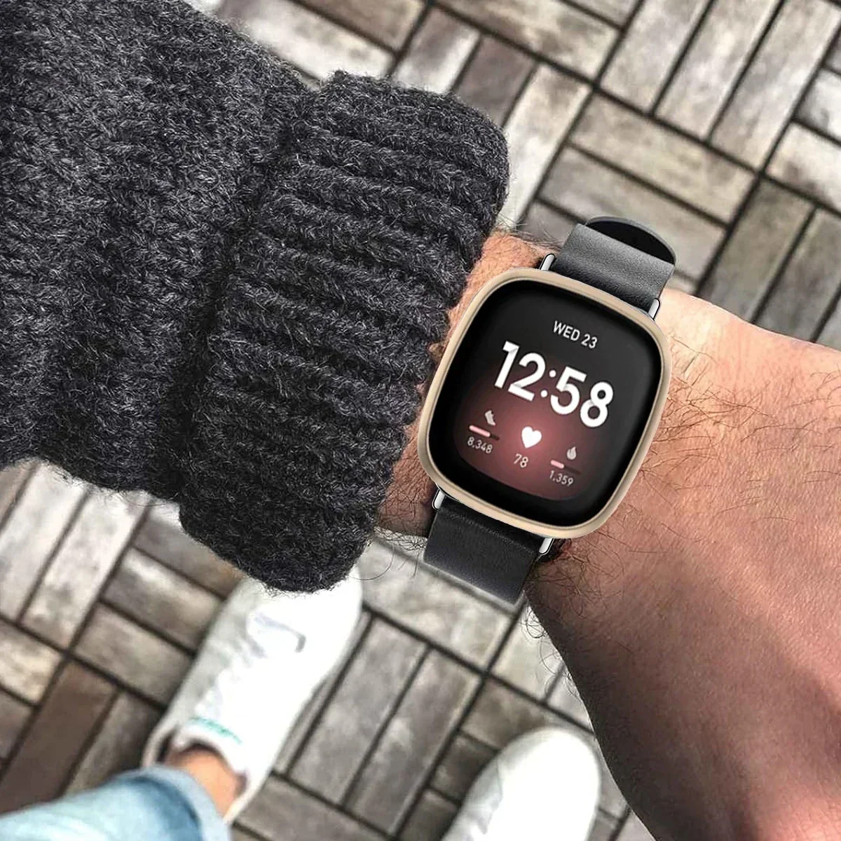 حزام ل Fitbit العكس 2 لايت حلقة من جلد سوار الساعة الذكية ل Fitbit Versa3 4 تحسس كوريا حزام الساعات دبوس مشبك الملحقات