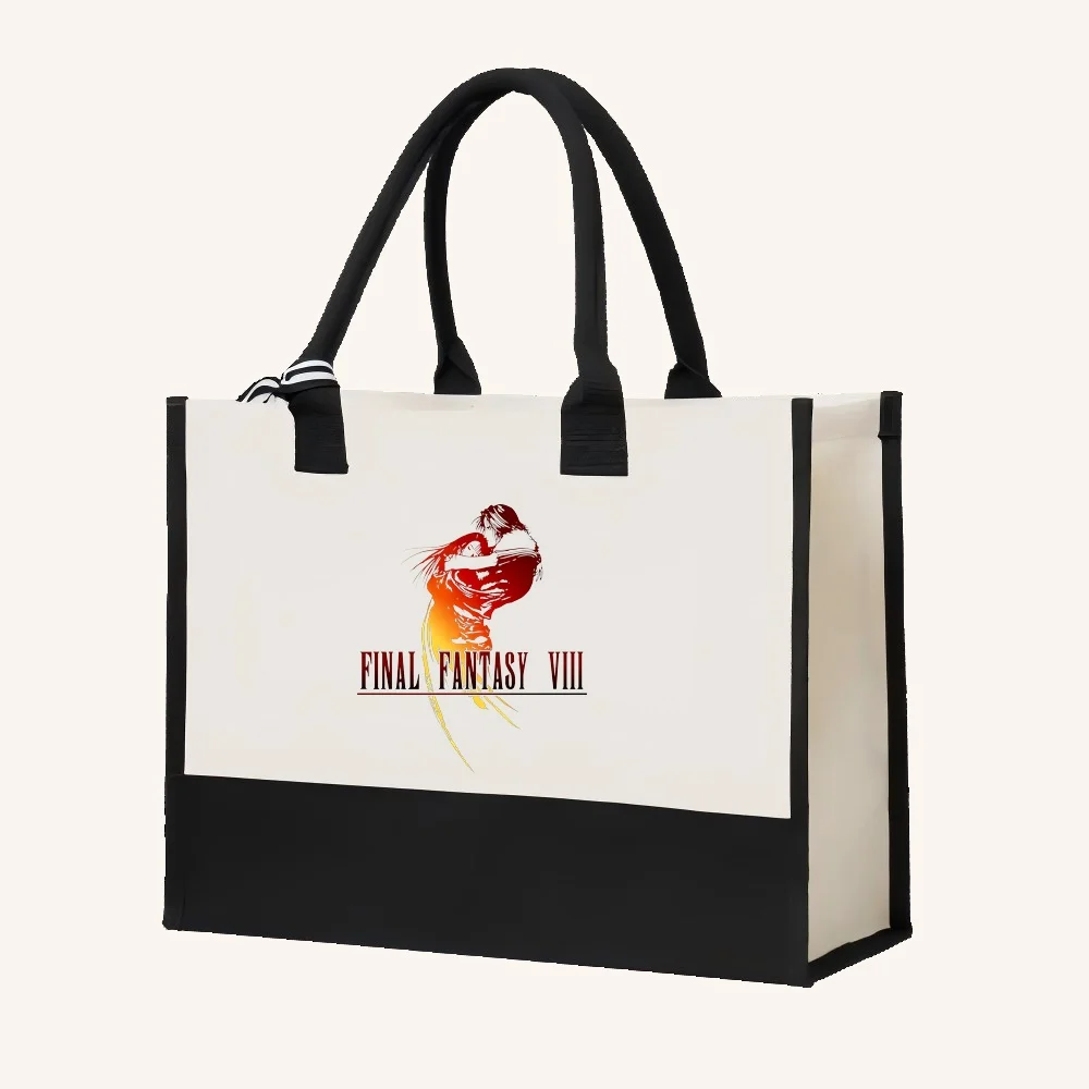 فاينل فانتسي الثامن 2026 وصول جديد موضة عملية واسعة قابلة لإعادة الاستخدام حمل حقيبة نمط طباعة 2 لهجة الثقيلة الكتف الكبير #4