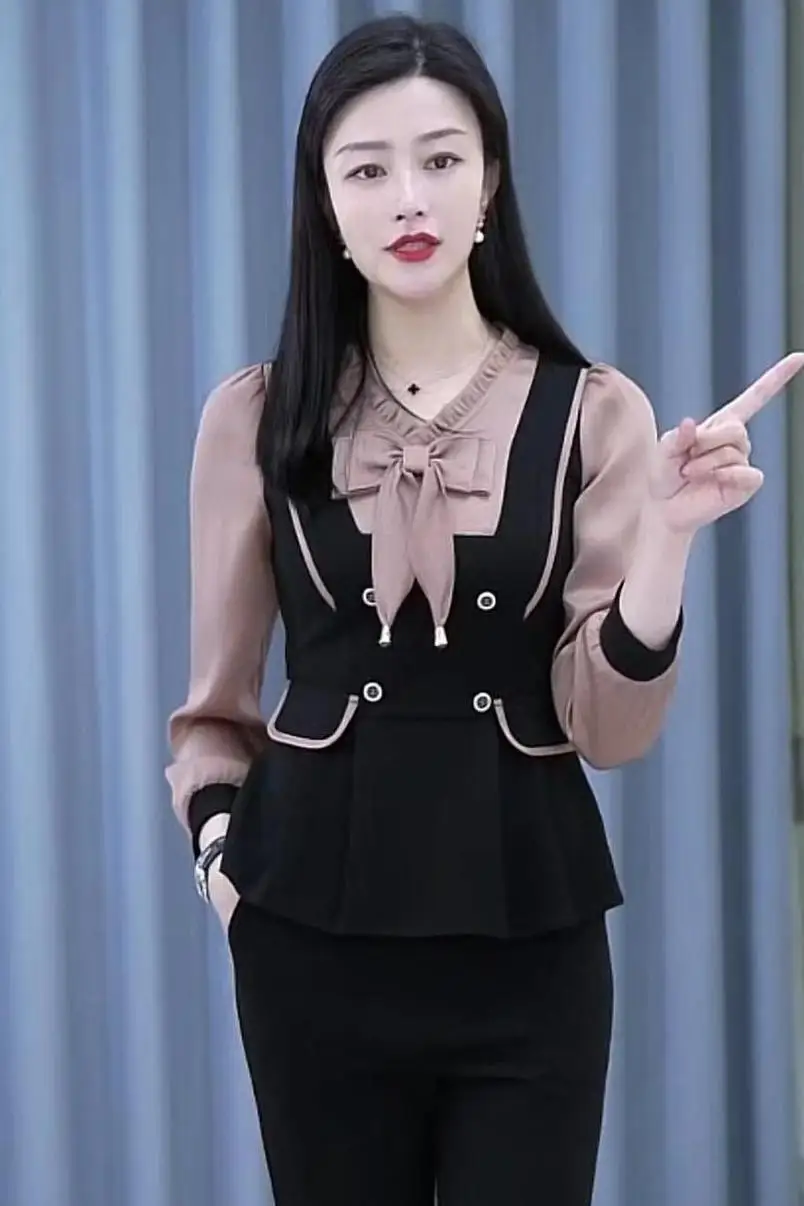 

Весенне-летний модный повседневный утягивающий элегантный молодежный привлекательный профессиональный костюм, комплект из двух предметов