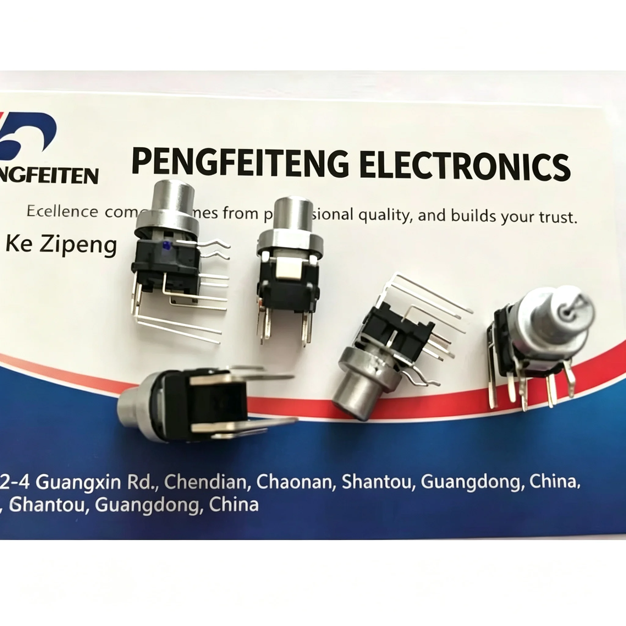 2PCS/LOTS Taiwan HIGHLY PB6156RSL Angled-Leg Illuminated Tact Switch with Blue LED Light, Side-Press Horizontal Type IC