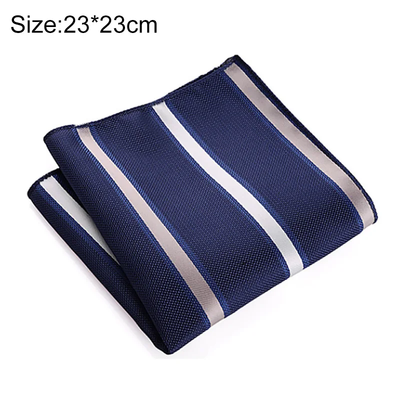 Print Cartoon Geometry 23cm Pocket Square Silk Touch Polyester Handkerchief Wedding Party Suit Tie Hankie Men Gifts Accessories