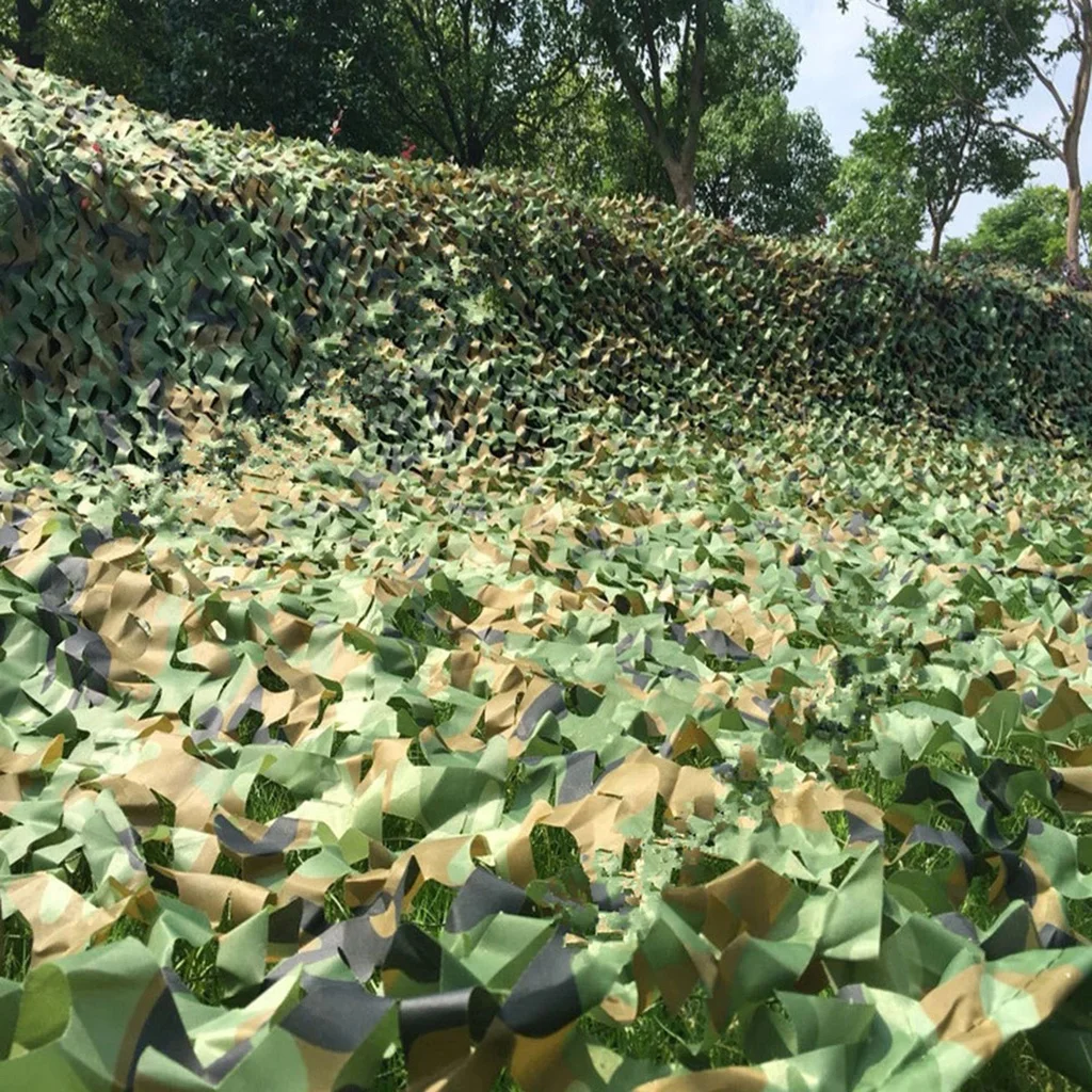 Rede de camuflagem militar para jardim, selva branca, cor de camuflagem, bege, caça ao deserto, sombreamento ao ar livre escondido, pavilhão