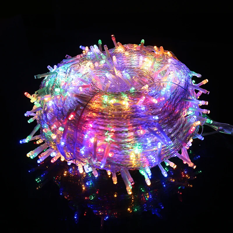 220V 110V LED Fairy String Garland Lights 10M 20M 50M 100M Holiday Christmas Wedding Party Outdoor Street Lighting Decoration