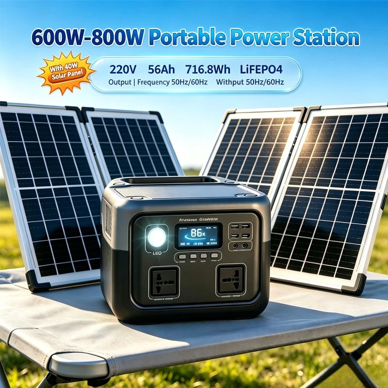 NEW 800W Portable Power Station 600W/800W 589WH Solar Generator Backup Power Bank