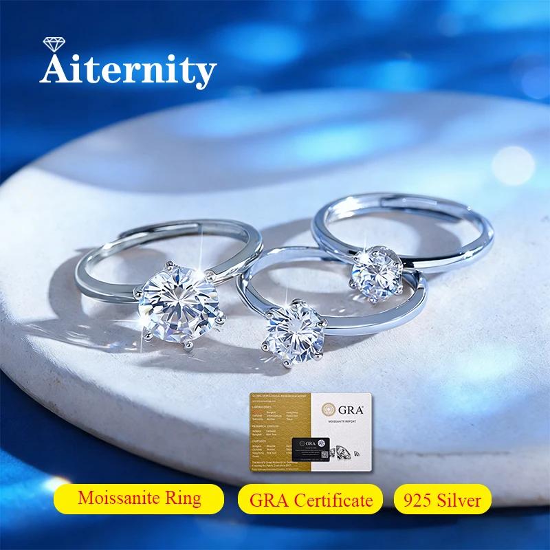 

Высокое качество 1,0 карата сертифицированное муассанитом женское кольцо из стерлингового серебра 925 пробы D-цвет сверкающее кольцо изысканные ювелирные изделия в подарок