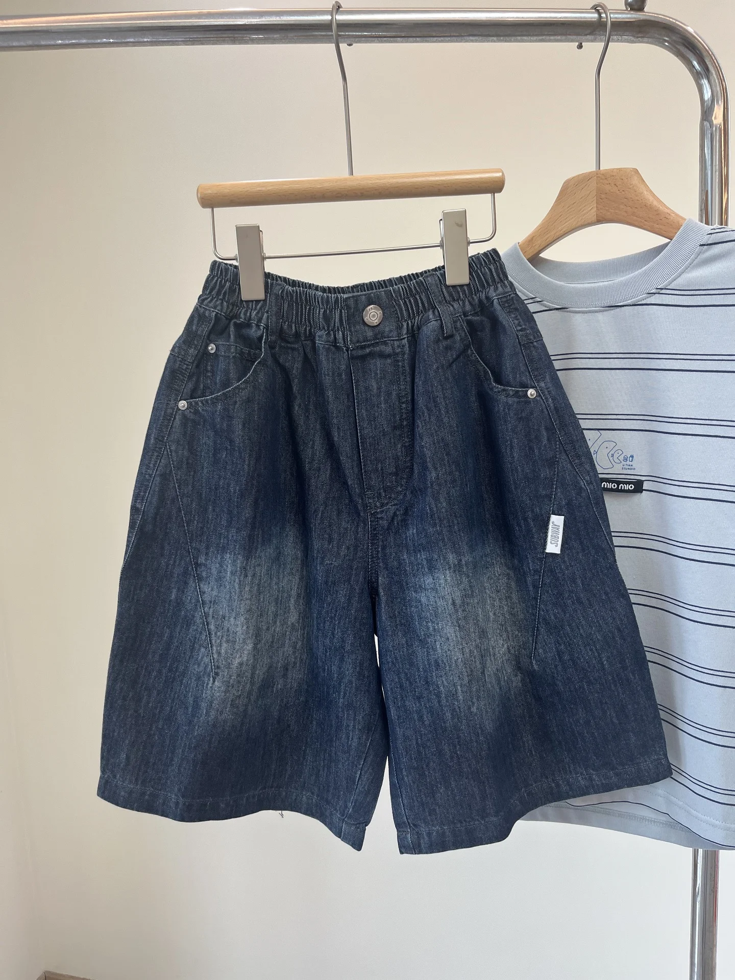 shorts-en-jean-delave-pour-enfants-marque-de-mode-pantalon-decontracte-d'ete-a-cinq-poches-pour-garcons-et-filles-de-5-a-13-ans-melange-coton-et-polyester