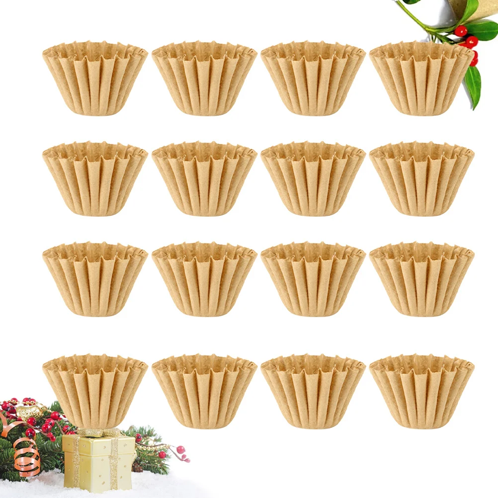 

50Pcs Coffee Filter Paper Cake Shape Unbleached Safe Odorless for Home Kitchen Hand Drip Filtering Paper 1-4 Cup