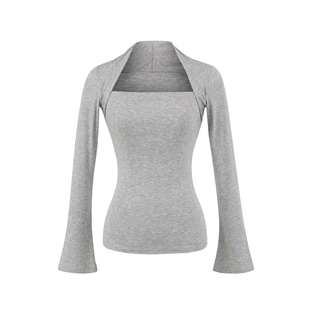 

Women square Layered Shrug Knit Tube Top Tshirt