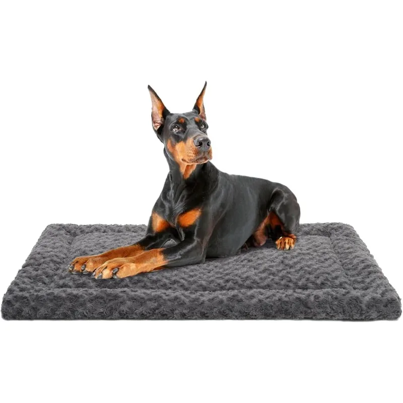 Washable Dog Bed Mat Reversible Dog Crate Pad Soft Fluffy Pet Kennel Beds Dog Sleeping Mattress