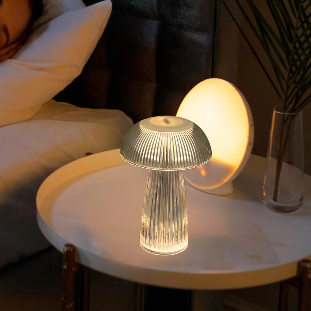 LED Night Light Mushroom Table Sleeping Lamp Ambient Desk Light For Restaurant Cafe Bar Living Room Bedroom Bedside Decoration