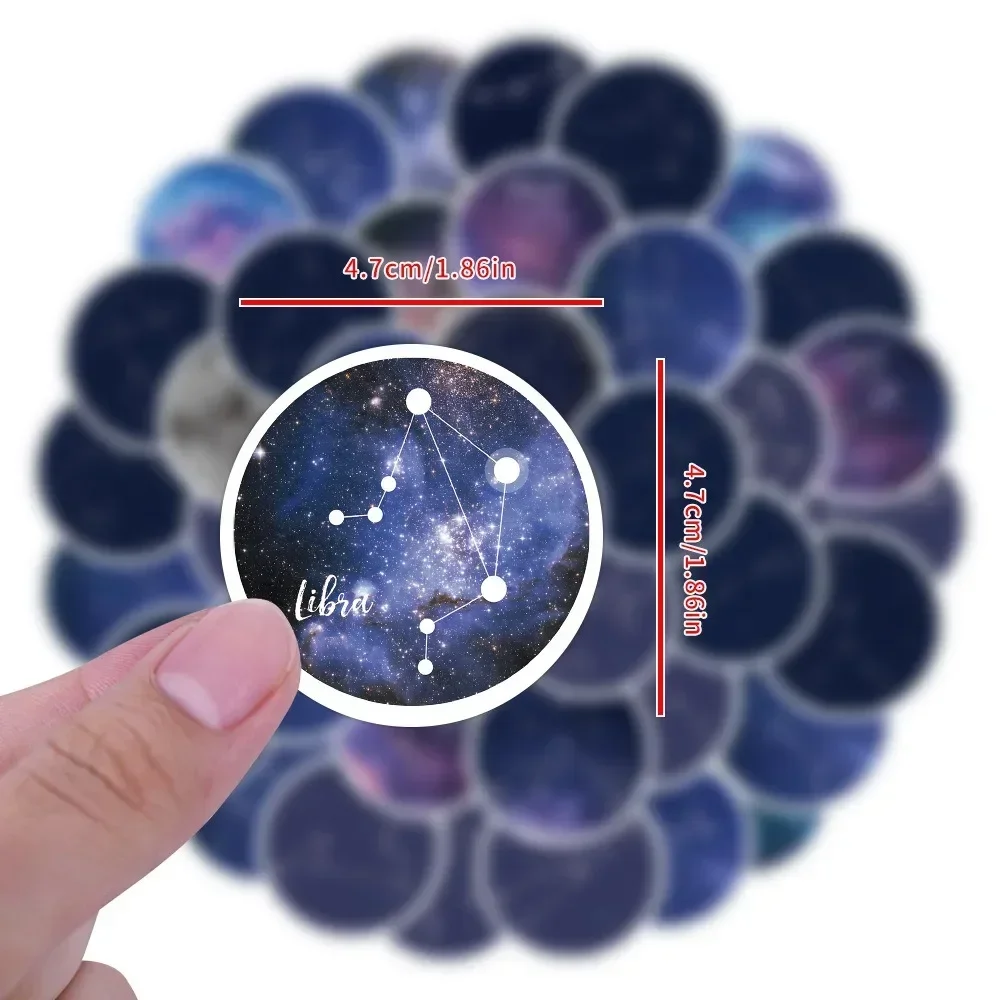10/60 قطعة اثني عشر كوكبة السماء المرصعة بالنجوم ملصقات لحقيبة الهاتف المحمول الكون علم التنجيم الشارات الجمالية ملصق #5