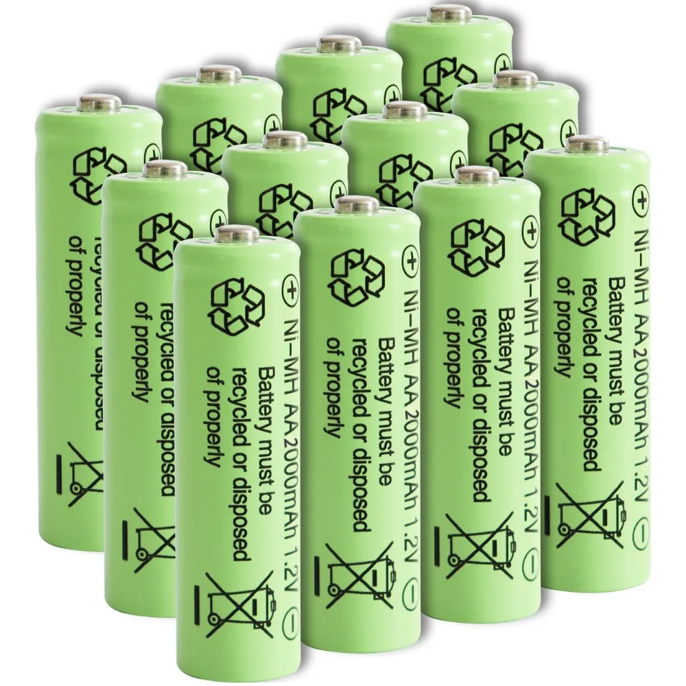 1-24PC 2000mah AAA Battery 1.2V NiMH AAA Rechargeable Batteries aaa Clock Toys Mouse Battery with  AAA/AA Battery Holder