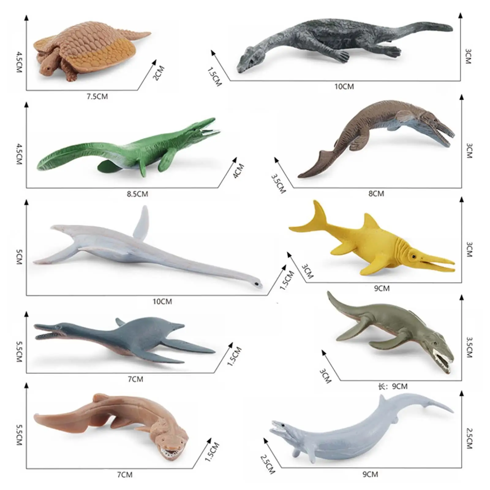 Colección de modelos educativos de animales marinos y de vida oceánica, con un modelo de icthyosaurio y notosaurio, para niños de 8 a 11 años, un regalo ideal para el aprendizaje.