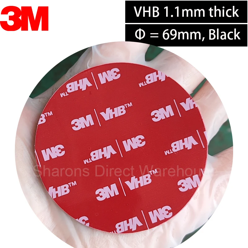 5pcs Circle Dimater = 69mm Round VHB Double Adhesive Pads 3M 5952 VHB Foam Sealing Tape, Widely for in Car Holder, Home Use