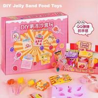 DIY Making Miniature Food Toys Set DIY Jelly Sand Food Toy Kitchen Pretend Play Set Christmas Gift for Kid Make Your Foods