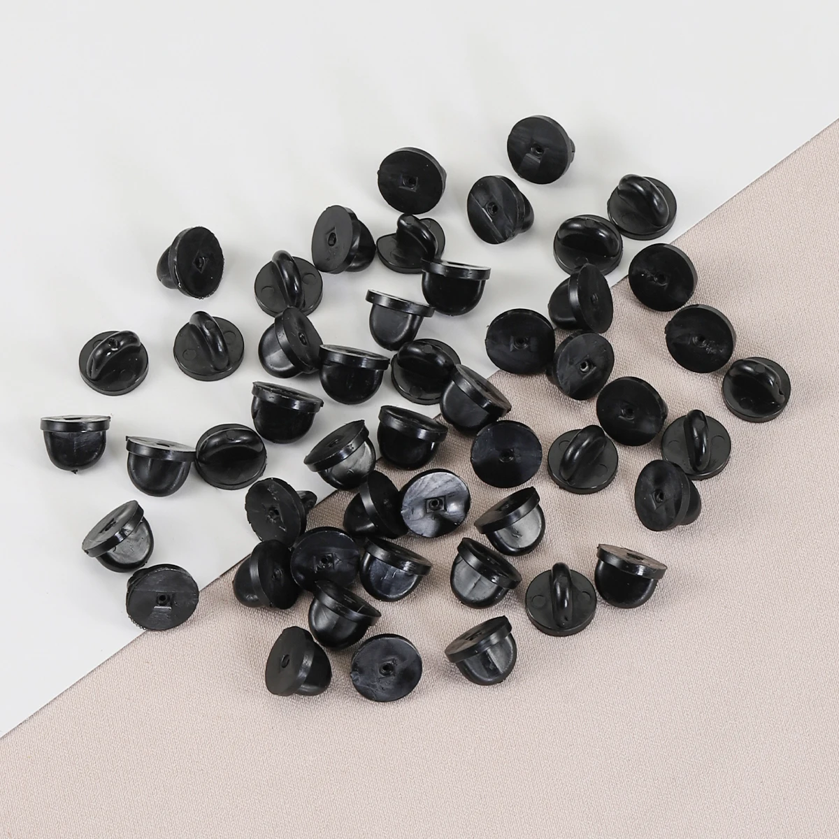 50PCS Black Rubber Pin Backs for Lapel Pins