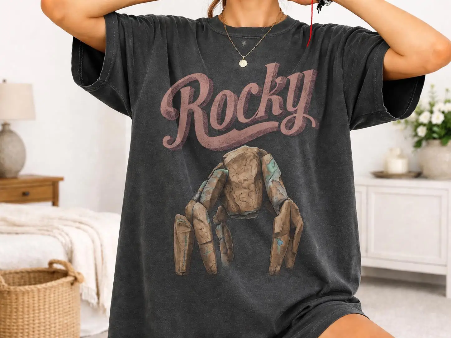 Summer Women's Vintage Hail Mary Rocky  T-shirt  Streetwear Oversized Loose Casual Short Sleeve Suitable for All Seasons