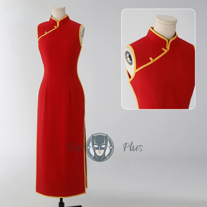 

Gintama Kagura Women Dress Cosplay Costume Red Kungfu Wear Cheongsam Outfits Christmas Halloween Party Clothes Suit