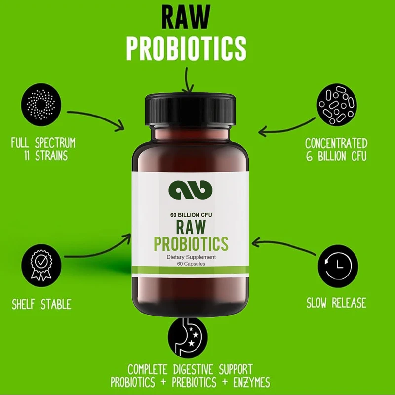 

60 billion colony units of probiotics, 60 capsules, digestive and immune health, vegetarian, non GMO, soy, dairy or gluten free