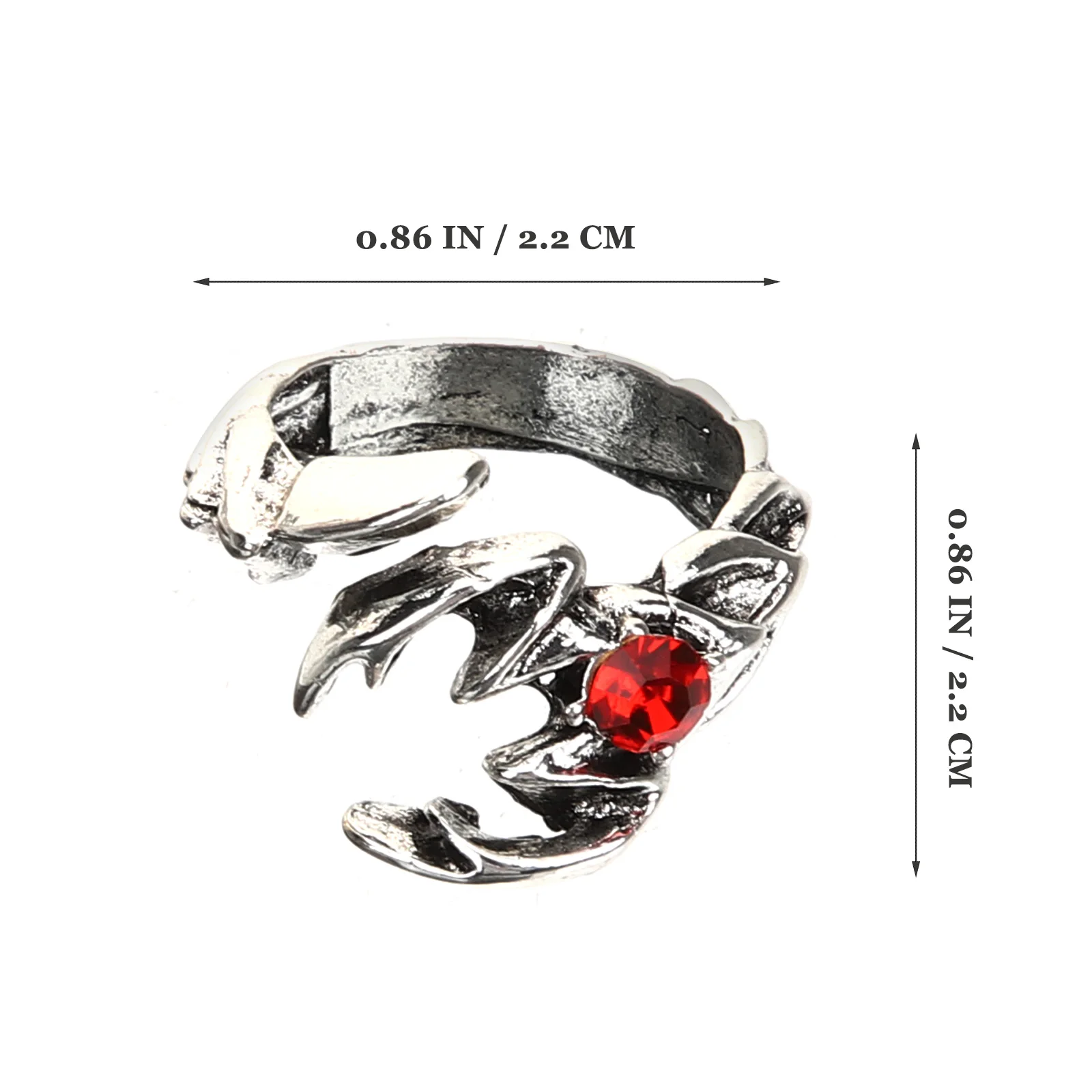 Red Diamond Scorpion Open Adjustable Men Punk European and American Man