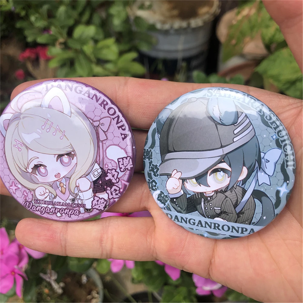 Anime Danganronpa Kaede Akamatsu Saihara Shuichi Cosplay Costume Badge Pin SPTE Tinplate Brooch Accessories