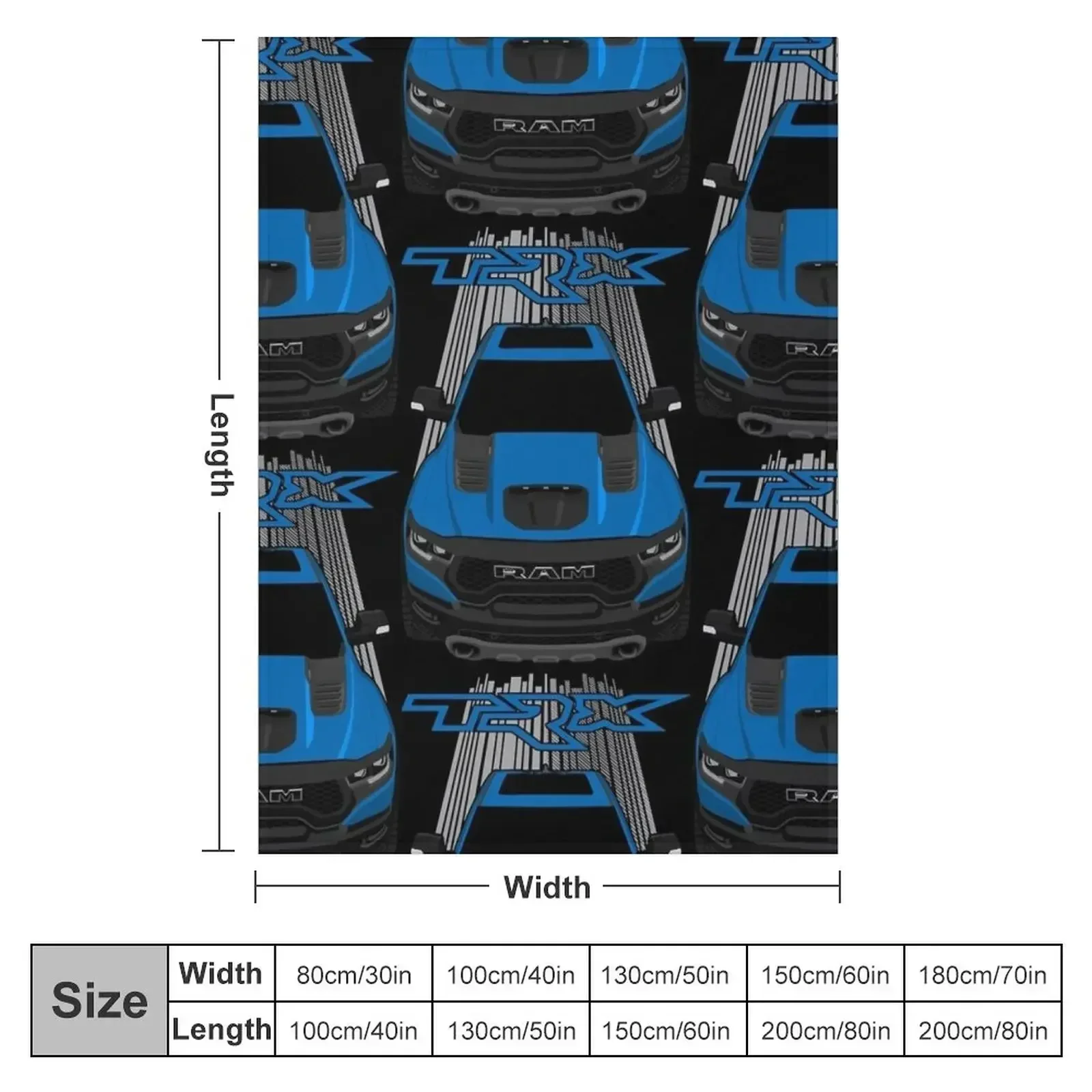 Ram 1500 TRX - Hydro Blue Throw Blanket couch cozy soft plush fuzzy picnic outdoor blanket