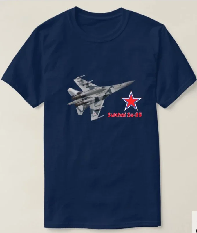 Summer Cotton Short Sleeve O-Neck Mens T Shirt New S-5xl Russian Air Force Sukhoi Super Su-35 Flanker Fighter T-Shirt. harajuku