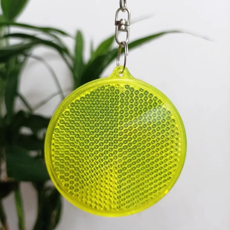 Circular Reflector Children Schoolbag Pendant High-gloss Keychain Reflective Safety Pendant