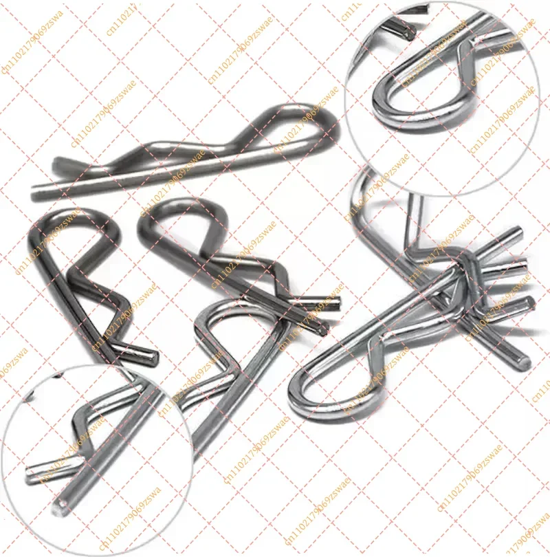 100pcs Stainless Steel Cotter Pins Set R Clips & Split Pins Fastener Assortment
