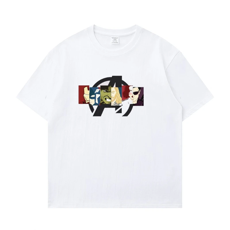 

Marvel classic Logo Graphic Print Cotton T Shirt Summer Autumn Men's Children's Family Matching Outfits Casual Comfortable Tee