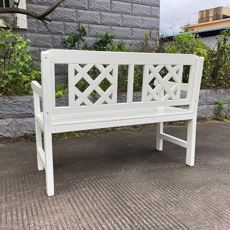 Wooden Garden Bench Outdoor Wood Furniture Chairs Waterproof Painting Backyard Sitting Bench