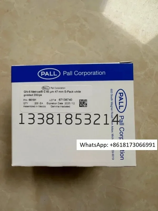 

PA-LL 66191 GN-6 фильтрующая мембрана, диаметр 47 мм, диаметр 0,45 мкм, апертура, белый фон, черная сетка, стерильная, 200 шт.